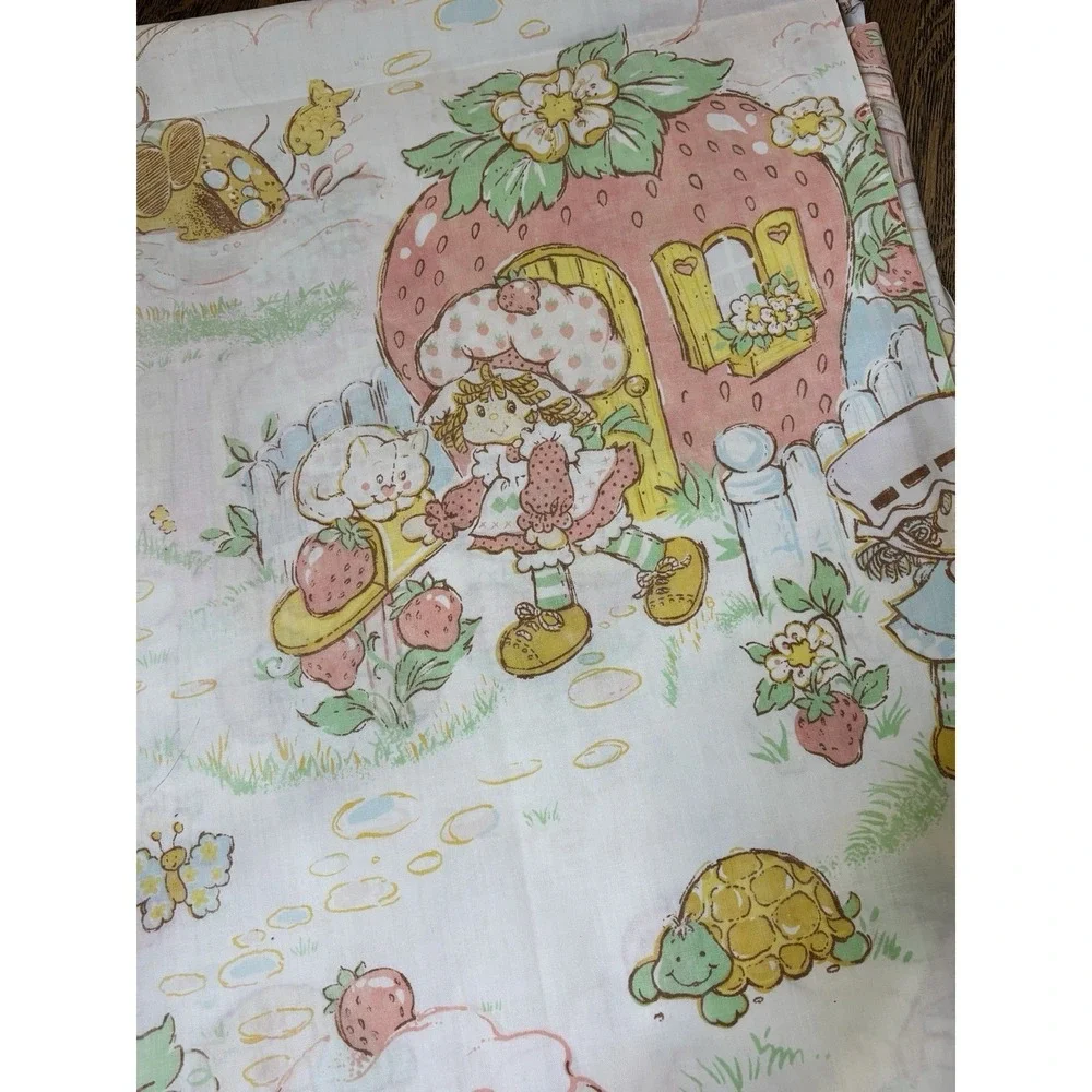 Vintage Strawberry Shortcake Twin Flat Sheet